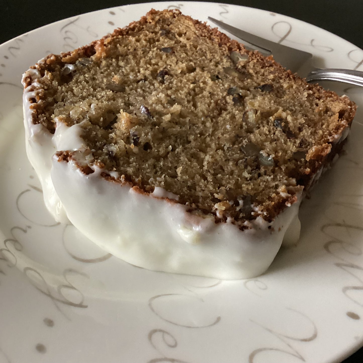 Banana Pecan Loaf with Cream Cheese Frosting